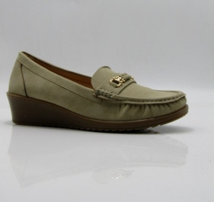 Mokasyny damskie na koturnie (36-41) QQ-9 KHAKI