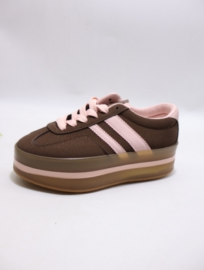 Buty sportowe damskie na płaskim (36-41) GB025 BROWN