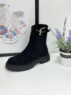 Botki damskie na płaskim (36-41) 5773 BLACK