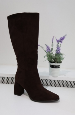 Kozaki damskie na obcasie (36-41) 6373A-1 BROWN