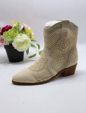Botki damskie na obcasie (36-41) 11-325 BEIGE