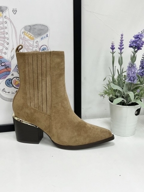 Botki damskie na obcasie (36-41) B904 CAMEL