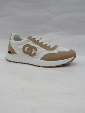 Buty sportowe damskie na płaskim (36-41) F-9 WHITE/BEIGE