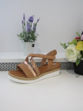 Sandały damskie na koturnie (36-41) F6183 CAMEL