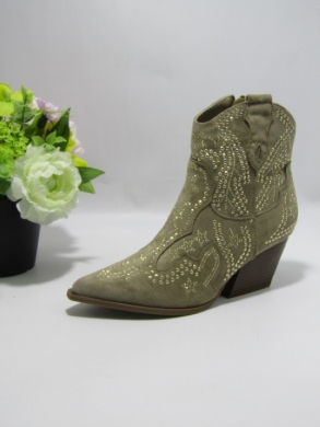 Botki damskie na obcasie (36-41) 9676A KHAKI