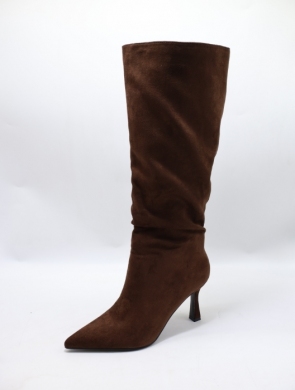 Kozaki damskie ocieplane na szpilce (36-41) 588-40 BROWN