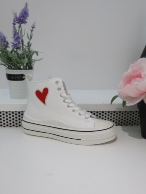 Trampki damskie na płaskim (36-41) A88-157 WHITE