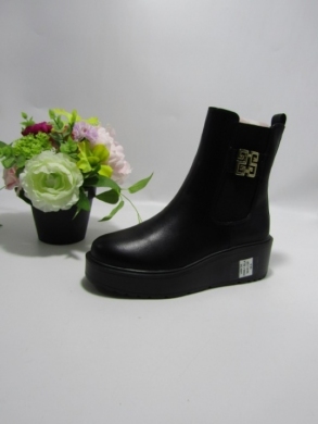 Botki damskie ocieplane na płaskim (36-41) K096-1 BLACK