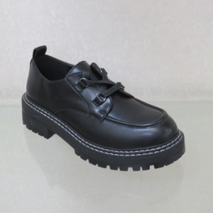 Półbuty damskie na płaskim (36-41) C21-82818 BLACK