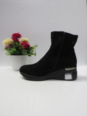 Botki damskie ocieplane na koturnie (36-41) 1320 BLACK