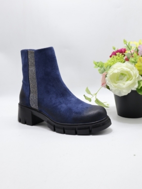Botki damskie ocieplane na obcasie (36-41) A883 BLUE