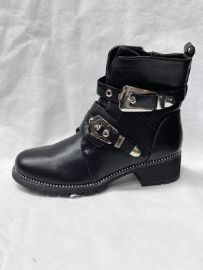 Botki damskie ocieplane na płaskim (36-41) HC284 BLACK