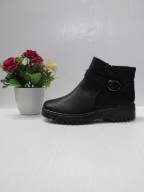 Botki damskie ocieplane na płaskim (39-43) DW11-2 BLACK