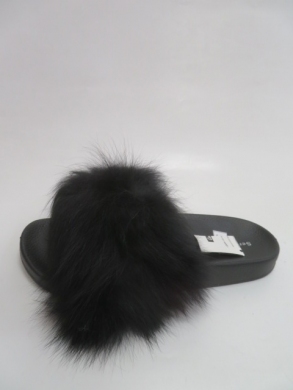 Klapki damskie z futerkiem (36-41) GZ001 BLACK