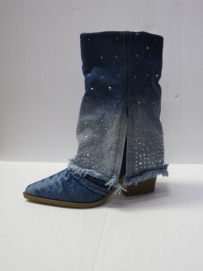 Kozaki damskie na obcasie (36-41) SXX-7 D.BLUE