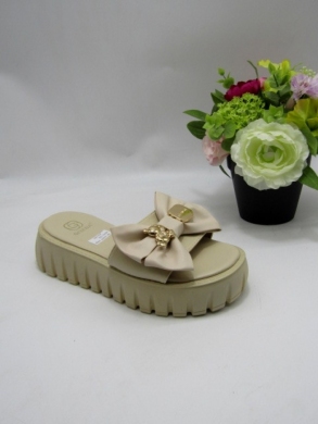 Klapki damskie na koturnie (36-41) TC3617 BEIGE