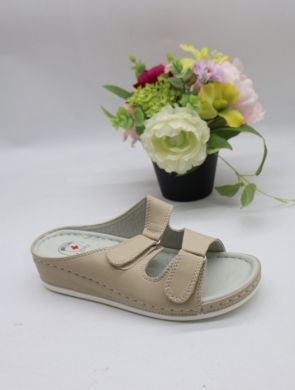 Klapki damskie na koturnie (36-42) 0823 BEIGE