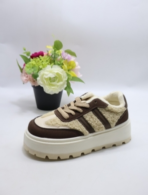 Buty sportowe damskie na płaskim (36-41) 24886 BROWN