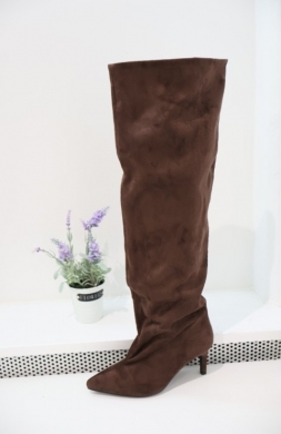 Kozaki damskie na szpilce (36-41) LA3127 BROWN