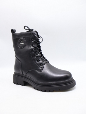 Botki damskie ocieplane na płaskim (36-41) SG900 BLACK