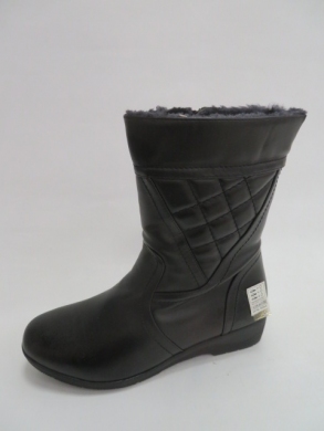 Kozaki damskie ocieplane na płaskim (40-43) X9809D BLACK