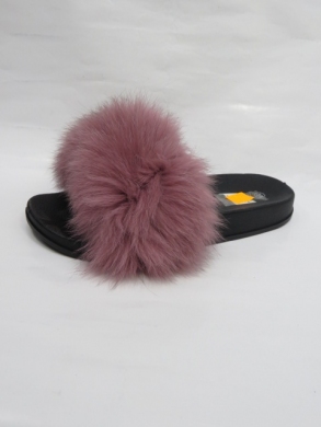 Klapki damskie z futerkiem (36-41) J302 DPINK