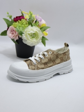 Trampki damskie na płaskim (36-41) HB-57 KHAKI