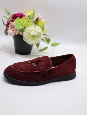 Mokasyny damskie na płaskim (36-41) H8-585 WINE