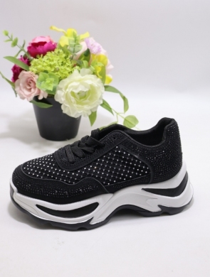 Buty sportowe damskie na płaskim (36-41) 88-116 BLACK