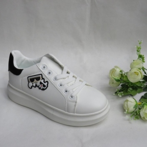 Buty sportowe damskie na płaskim (36-41) W-13 WHITE/BLACK