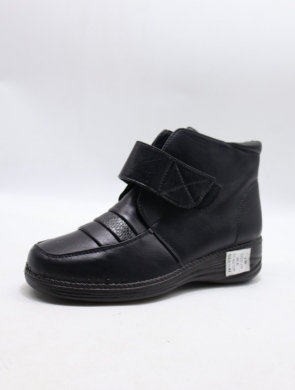 Botki damskie ocieplane na płaskim (37-42) 2322-1N BLACK