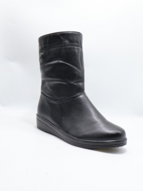Kozaki damskie ocieplane na płaskim (39-43) 2207-6 BLACK
