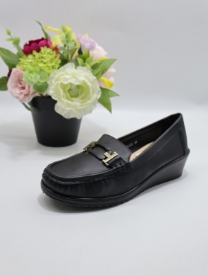 Mokasyny damskie na koturnie (36-41) QQ-12 BLACK