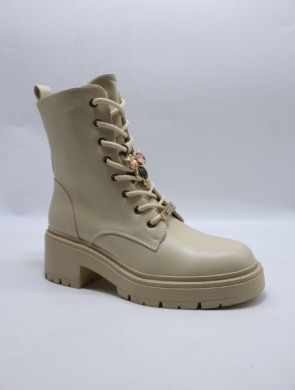 Botki damskie ocieplane na płaskim (36-41) AM7523 BEIGE
