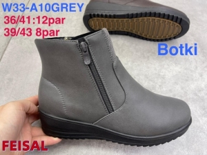 Botki damskie ocieplane na koturnie (36-41) W33-A10 GREY