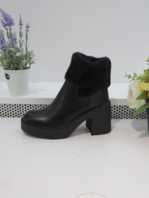 Botki damskie ocieplane na obcasie (36-41) 9560A BLACK