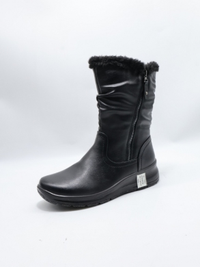 Kozaki damskie ocieplane na płaskim (36-42) 57625-1 BLACK