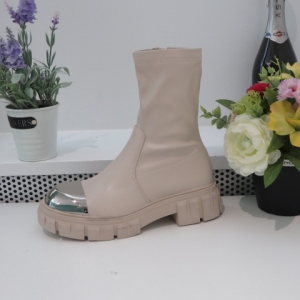 Kozaki damskie na płaskim (36-41) 2023N29 BEIGE