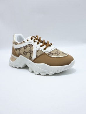 Buty sportowe damskie na płaskim (36-41) S072 BROWN