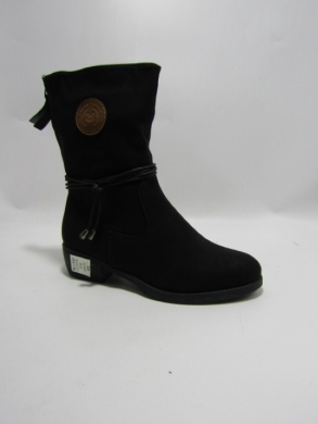 Botki damskie ocieplane na płaskim (36-41) SG882 BLACK