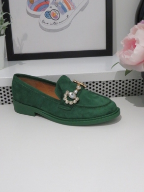 Mokasyny damskie na płaskim (36-41) GG58 GREEN