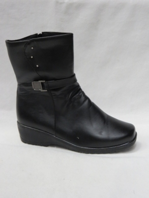 Botki damskie ocieplane na koturnie (37-42) B16 BLACK