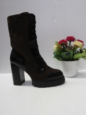 Botki damskie ocieplane na obcasie (36-41) UK167 BROWN