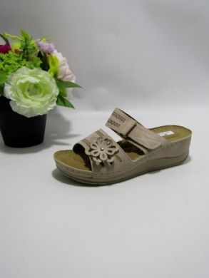 Klapki damskie na koturnie (36-41) 8-128 BEIGE