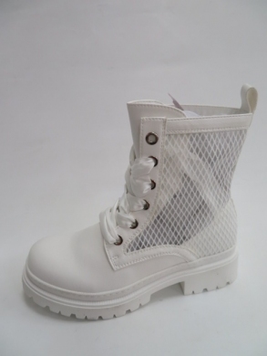 Botki damskie jesienne na płaskim (36-41) F6008 WHITE
