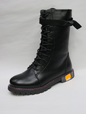 Kozaki damskie ocieplane na płaskim (36-41) F8875-5 BLACK