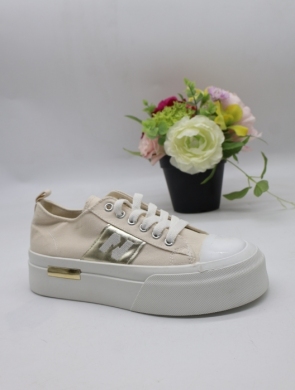 Trampki damskie na płaskim (36-41) LY100 BEIGE