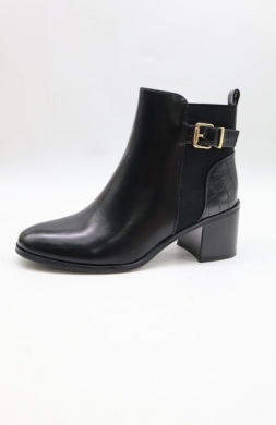 Botki damskie ocieplane na obcasie (36-41) C292 BLACK/PU