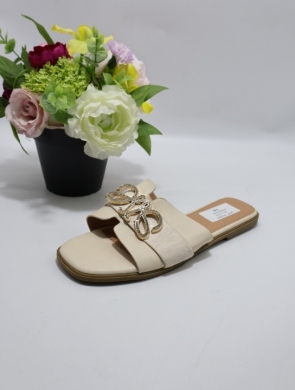 Klapki damskie na płaskim (36-41) 88-22 BEIGE