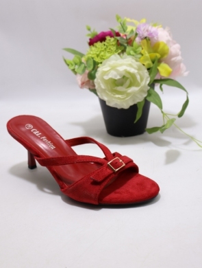 Klapki damskie na szpilce (36-41) B-718 RED